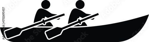 Vector rowing boat vector icon Design