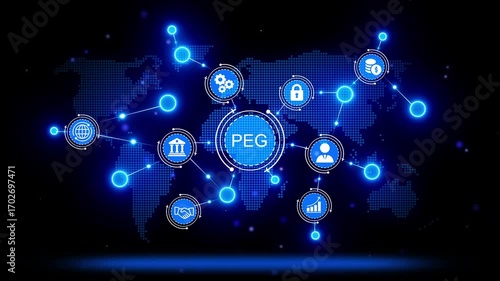 Wallpaper Mural Global Peg Network Financial Technology Connections Secure Transactions Business Growth Data Flow World Map Digital Interface Torontodigital.ca