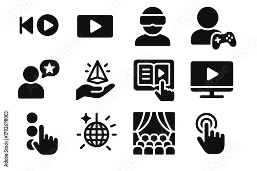 Icon entertainment vector selector tattoo theater icons control augmented show mode immersive