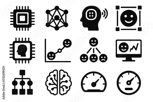 Input chip emotion model sensor ai vector icon recognition processor meter data