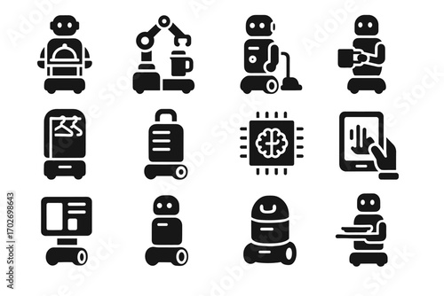 Cleaning module icon icons robot vacuum luggage vector cleaner service organizer hand