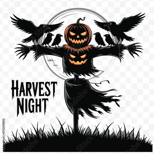 Harvest Night Scarecrow Illustration