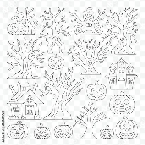 Spooky Halloween Elements Set
