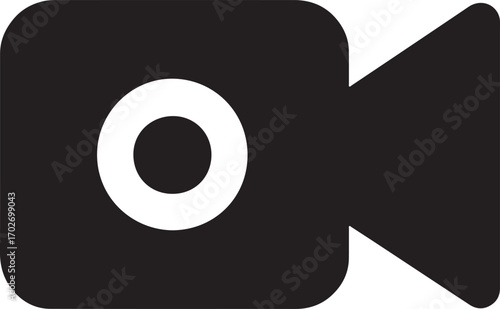 Silhouette video camera icon, recording and media symbol, minimal vector EPS for digital design