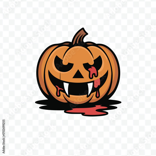 Spooky Vampire Jack-o-Lantern Character Design
