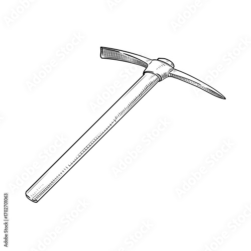 Pickaxe Hand Drawn Tool Sketch Illustration