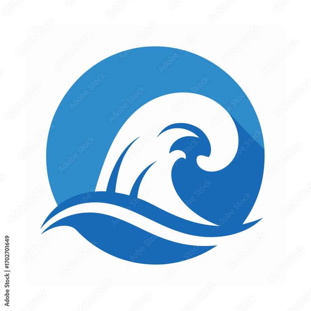 Obraz premium Blue wave symbol