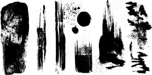 Black ink silhouette with graffiti strokes for urban art design