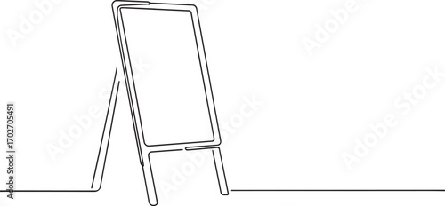 Drawing stand one continuous line art, Vector illustration, One line art, Line art graphic style