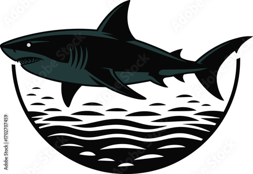 Ocean Predator A Powerful Shark Illustration