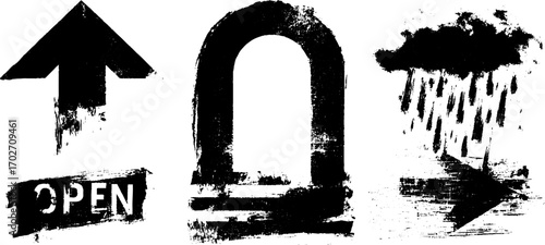 Grunge silhouette collection with urban motel signage and noir aesthetic