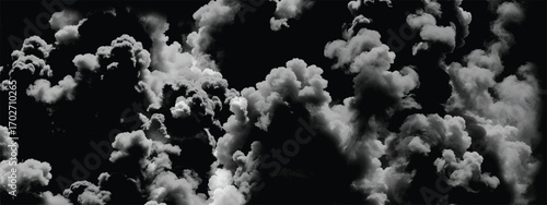 Heavy textured cloud formation in grayscale for abstract atmospheric design