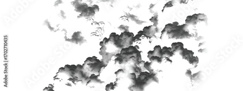 Dense dark clouds creating dramatic heavy contrast in the sky