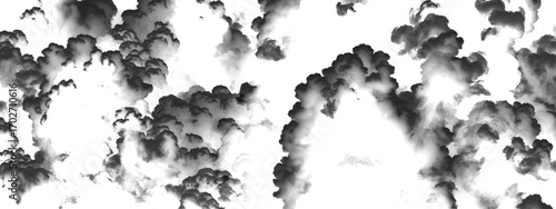 Black and white cloudscape illustrating turbulent stormy weather patterns