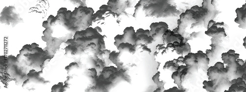 Surreal artistic sky background with dark rolling layered cloud formations