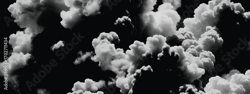 Dense atmospheric smoky clouds forming surreal turbulent natural design