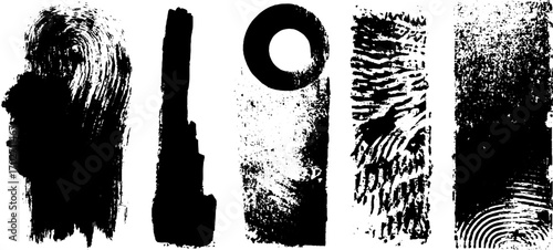 Creative black ink silhouettes and retro border ornaments for urban art design