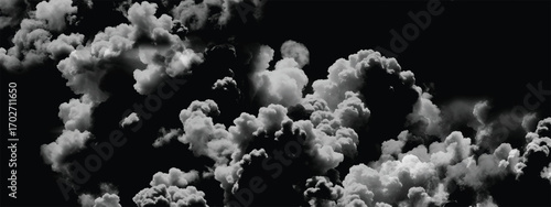 Abstract artistic representation of storm clouds in grayscale textured style