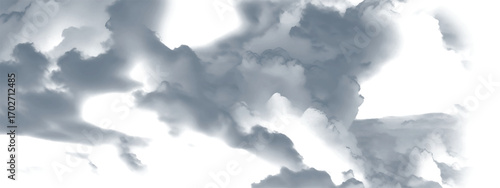 Artistic depiction of soft blue cloud formations in a white serene sky