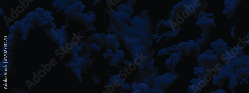 Heavy atmospheric background with moody layered stormy blue clouds