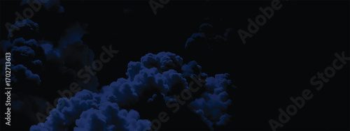 Abstract textured stormy background featuring deep blue atmospheric clouds