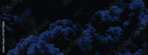 Dramatic turbulent blue clouds forming abstract atmospheric design