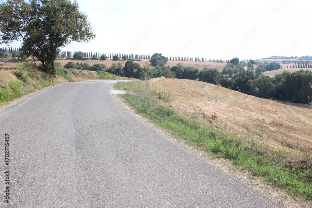 Fototapeta premium Rural landscape with cultivated land in Tuscany in Italy