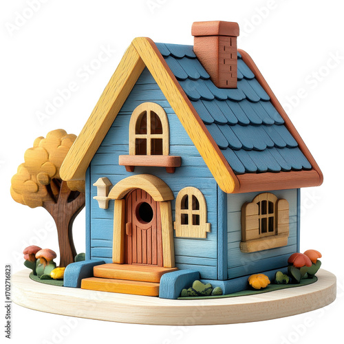 Toy house isolated on transparent background