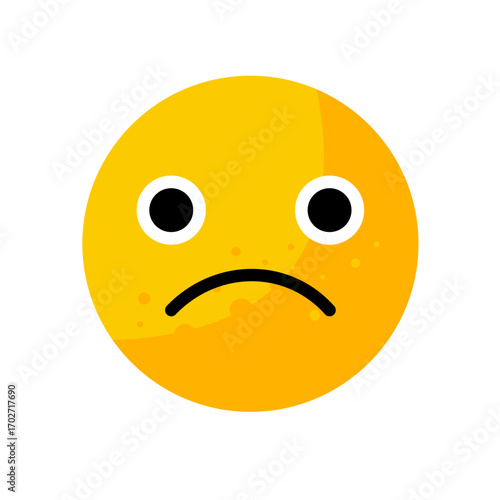 Unhappy face emoticon with frown mouth