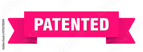patented ribbon isolated on transparent background. patented ribbon