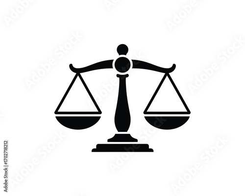 Legal Balance A Silhouette Illustration Depicting Scales of Justice
