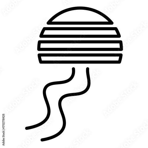 retro wave horizon line icon