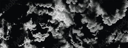 Artistic cloud background with heavy contrasting storm formations in grayscale