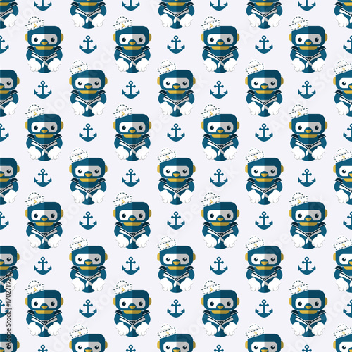 Seamless pattern nautical theme