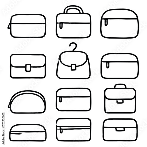 Collection of Diverse Bag Silhouettes for Fashion and Travel Applications