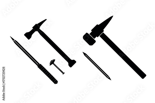 various tools arranged neatly in black silhouette