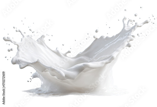 Milk splash, creamy white, dynamic, and fluid