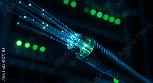 Fiber Optic Cable Data Transmission at the Speed of Light Connecting Tomorrow's World