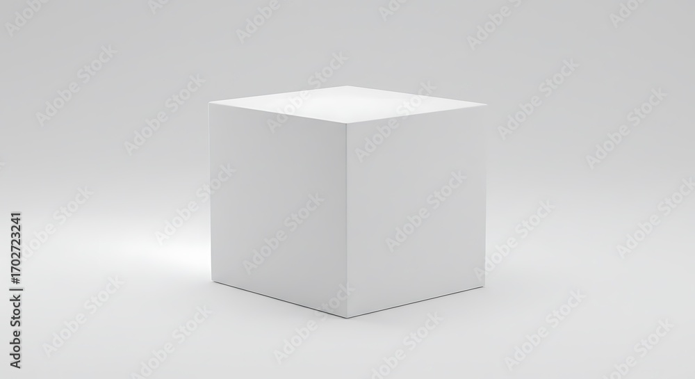 Naklejka premium White Rectangular Prism on White Background for Mockups and Product Display