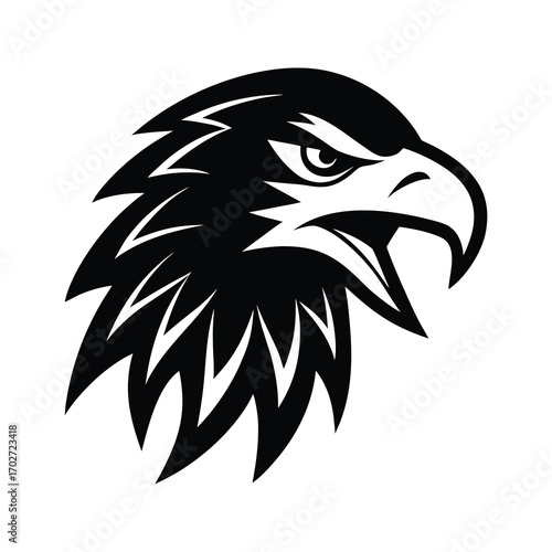 modern mascot logo of a bald eagle head