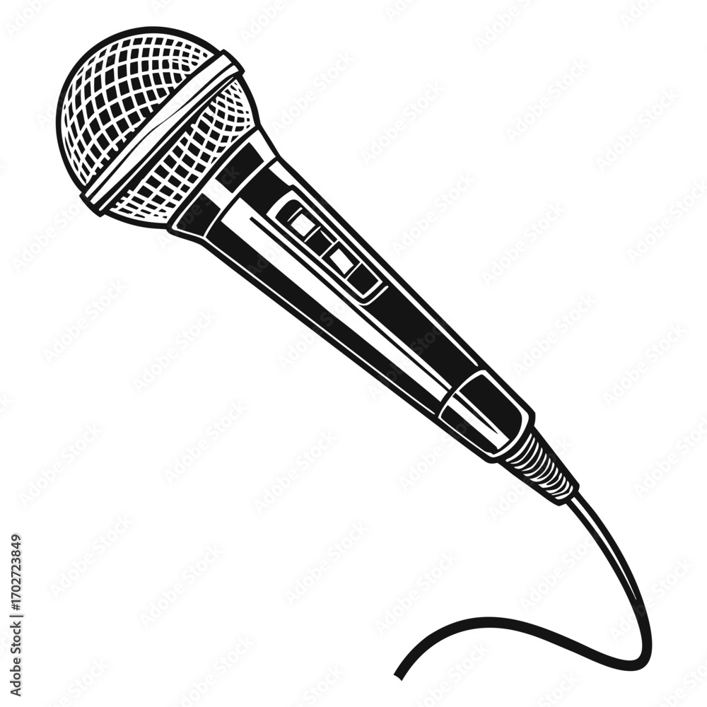 Obraz premium microphone vinyl ready vector illustration