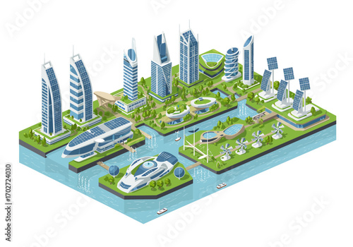 Futuristic Cityscape: Sustainable Urban Design.