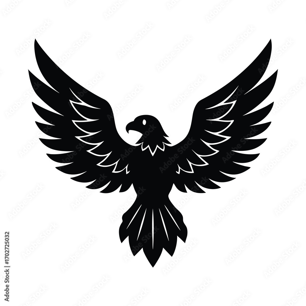 Obraz premium old school eagle with spread wings crest