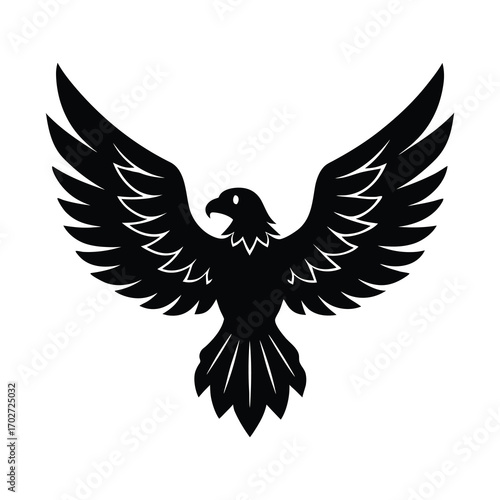 old school eagle with spread wings crest