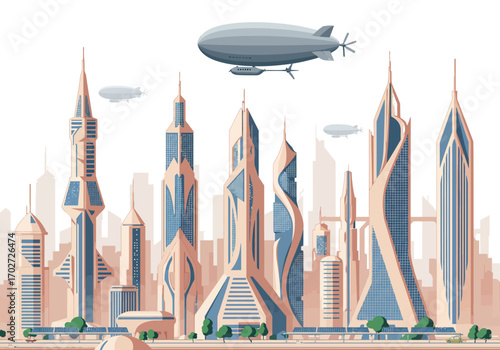 Futuristic Cityscape with Modern Architecture.