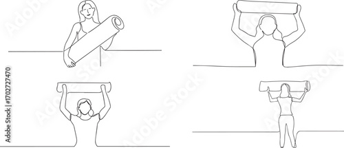 se of one continuous line art, Vector illustration, One line art, Line art graphic style