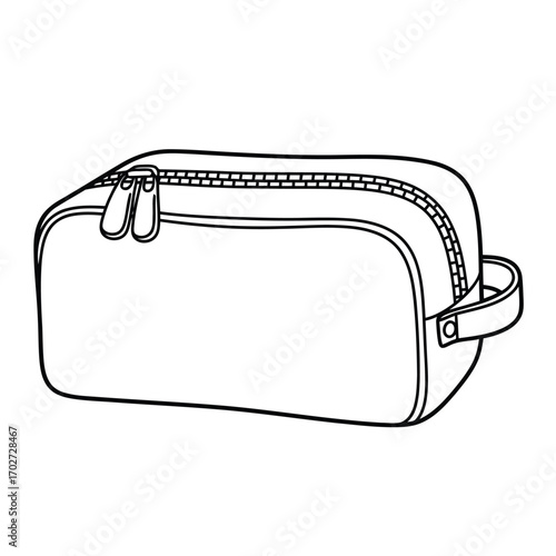 Sleek Toiletry Bag Illustration Minimalist Design for Travel Essentials