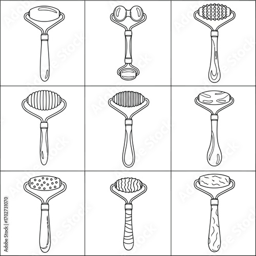 Variety of Facial Rollers Beauty Tools for Skin Care