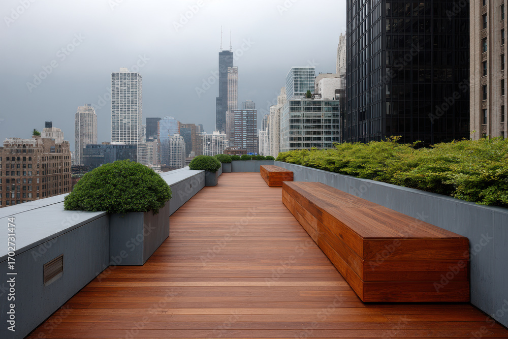 Fototapeta premium modern architectural facades featuring wooden ecostructures within urban landscape where nature harmoniously