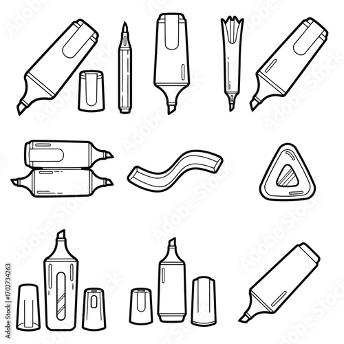 Stationery Collection Hand-Drawn Markers and Pens Set
